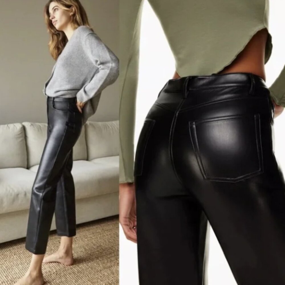 Aritzia Wilfred The Melina Black Vegan Leather Pants